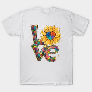 Love Autism Sunflower T-Shirt